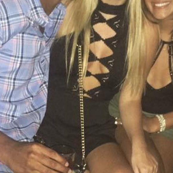 LF Black Lace Crisscross Romper - Picture 3 of 3